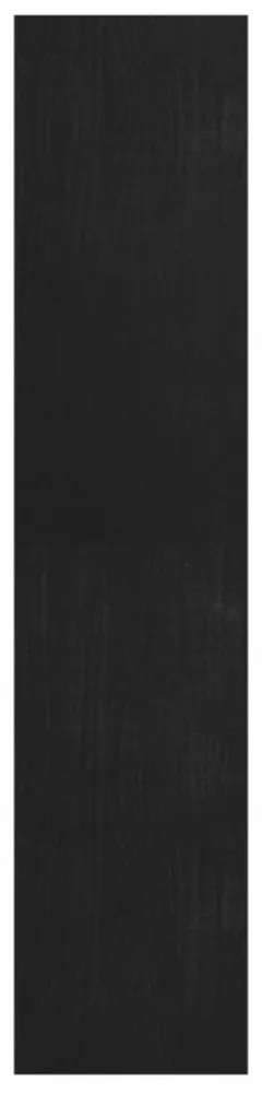 fekete fenyőfa könyvszekrény térelválasztó 40 x 30 x 135,5 cm