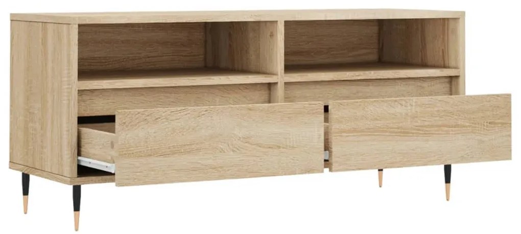 sonoma tölgyszínű szerelt fa TV-szekrény 100x34,5x44,5 cm
