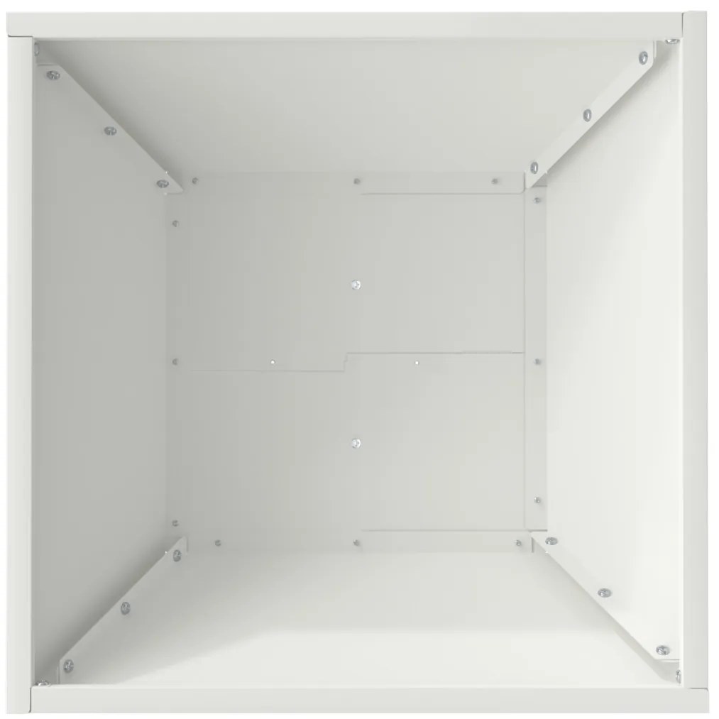 fém virágcserép Menő fehér Fém 40 x 40 x 15 cm Fém virágcserép