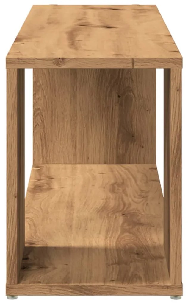 kézműves tölgy színű szerelt fa TV-szekrény 100x24x32 cm