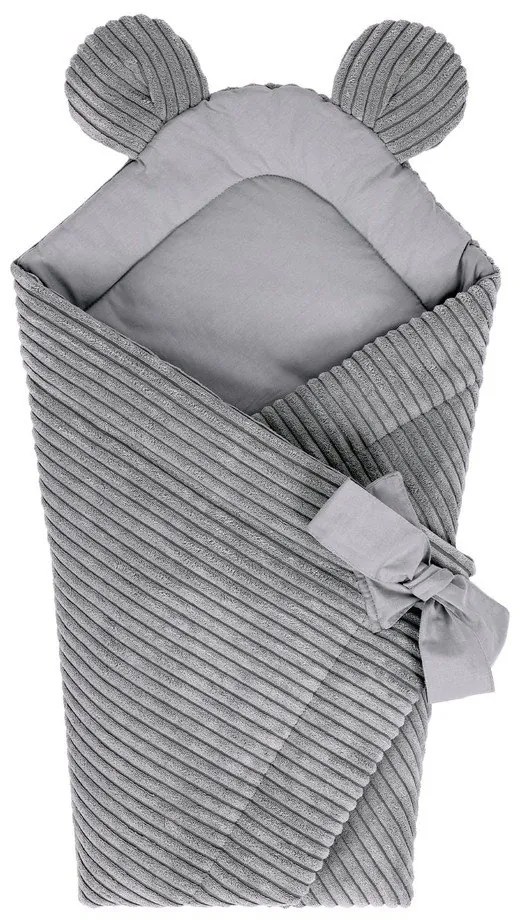 Szürke kordbársony babapólya 35x65 cm – Meowbaby