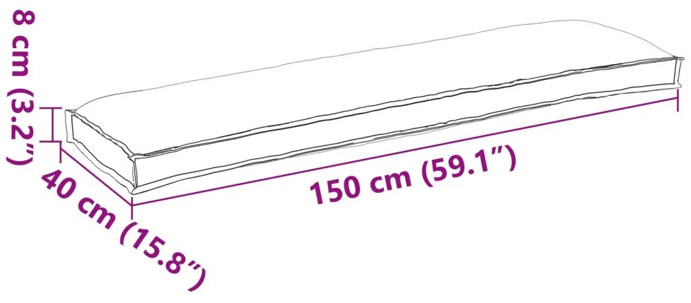 Raklap párna készlet 2 pcs Antracit 150 x 40 x 8 cm