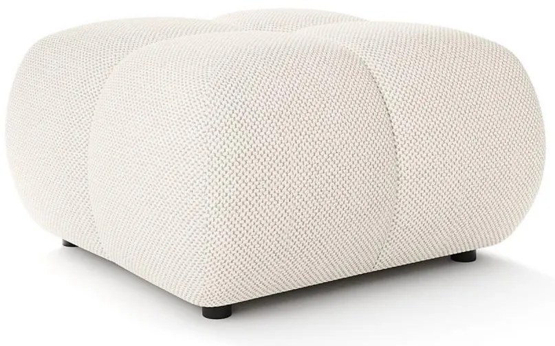 Kárpitozott ALMADA puff 72x72 cm, krémszínű