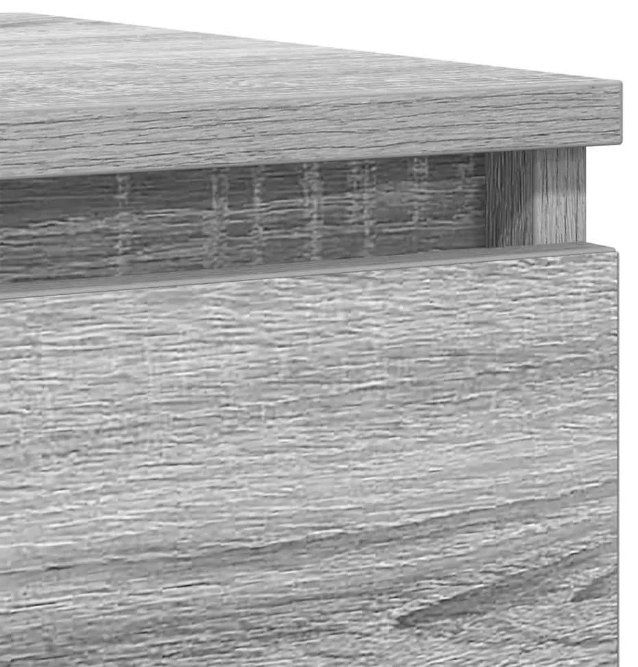szürke sonoma színű szerelt fa tálalószekrény 100x35x76 cm
