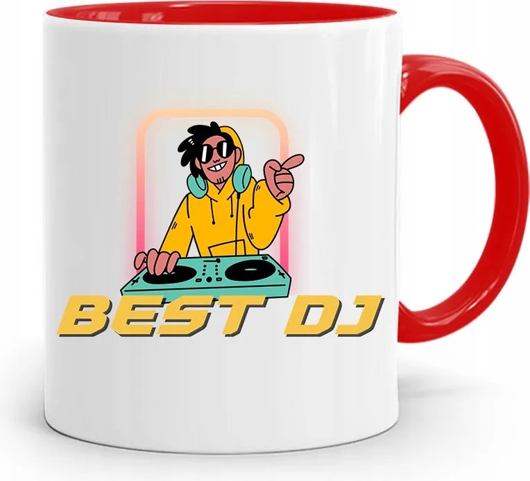 Dja Zene Bögre Piros Best Dj Ajándék fényképes nyomtatással