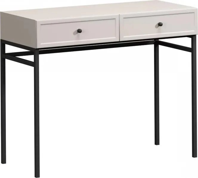 Lorini konzolasztal / toalettasztal 100 cm - kasmír / fekete fogantyúk / fém lábak