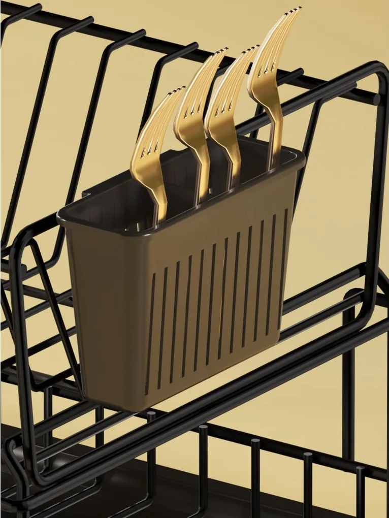 Edényszárító, csepegtető tálca, fekete, 35 x 30 cm