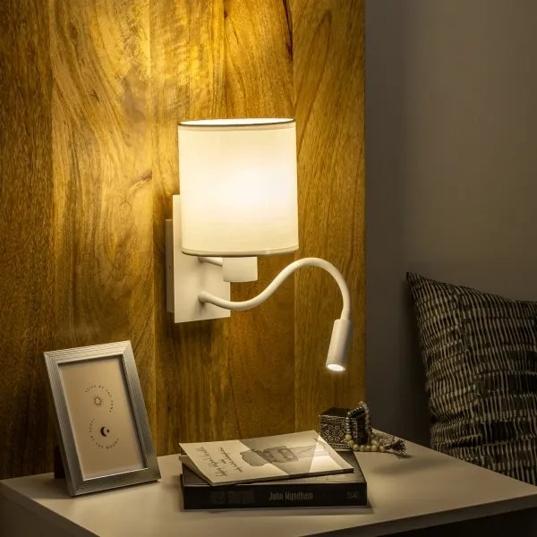 Brilagi - LED Rugalmas fali lámpa NUBILA 1xE27/25W/230V + LED/3W fehér