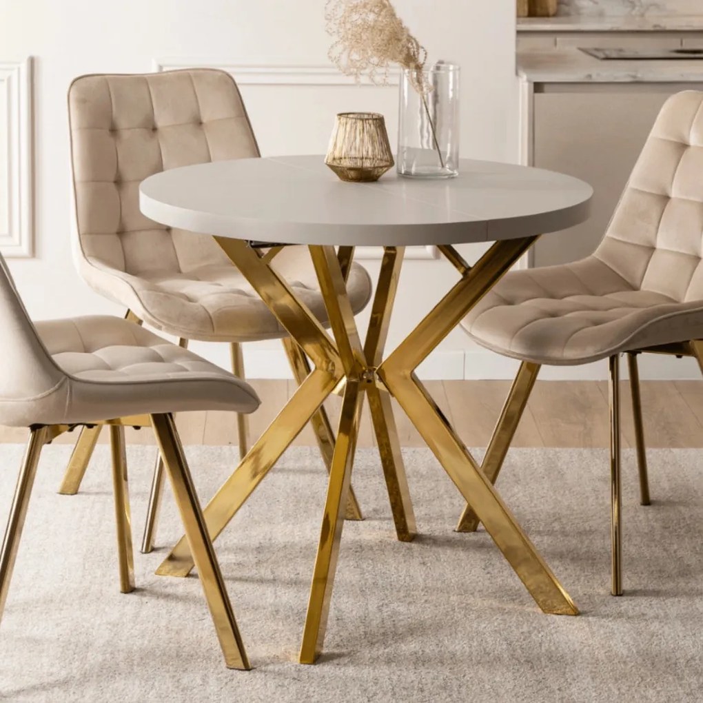 DORIAN asztal 80–160 cm, kasmír/arany