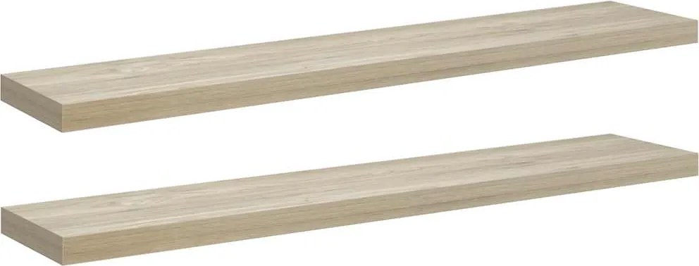 vidaXL 2 db tölgyszínű MDF fali polc 120 x 23,5 x 3,8 cm
