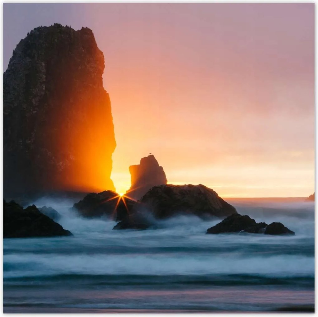 Poszterek 30x30 Sziklák Tenger Naplemente