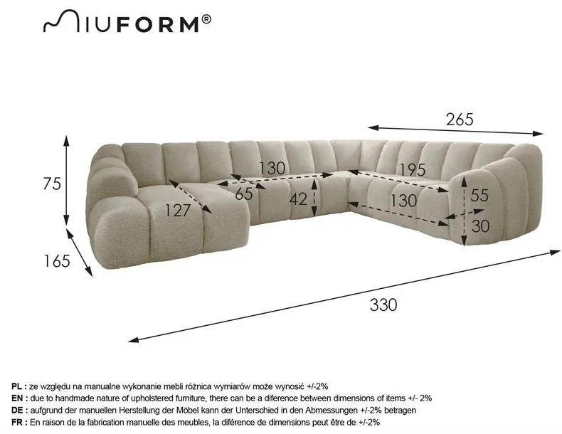Sötétzöld sarokkanapé (jobb oldali-U alakú) Shell – Miuform