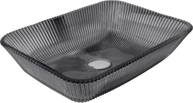 Mexen Tiva üveg mosdókagyló pulton álló 46 x 33 cm, fekete - 24184670