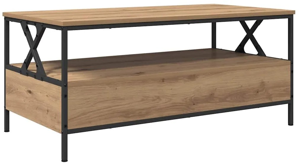 Dohányzóasztal kézműves tölgy 100 x 51 x 45 cm Faanyag