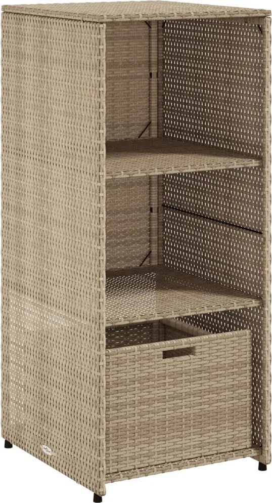 vidaXL bézs polyrattan kerti tárolószekrény 50 x 55 x 115 cm