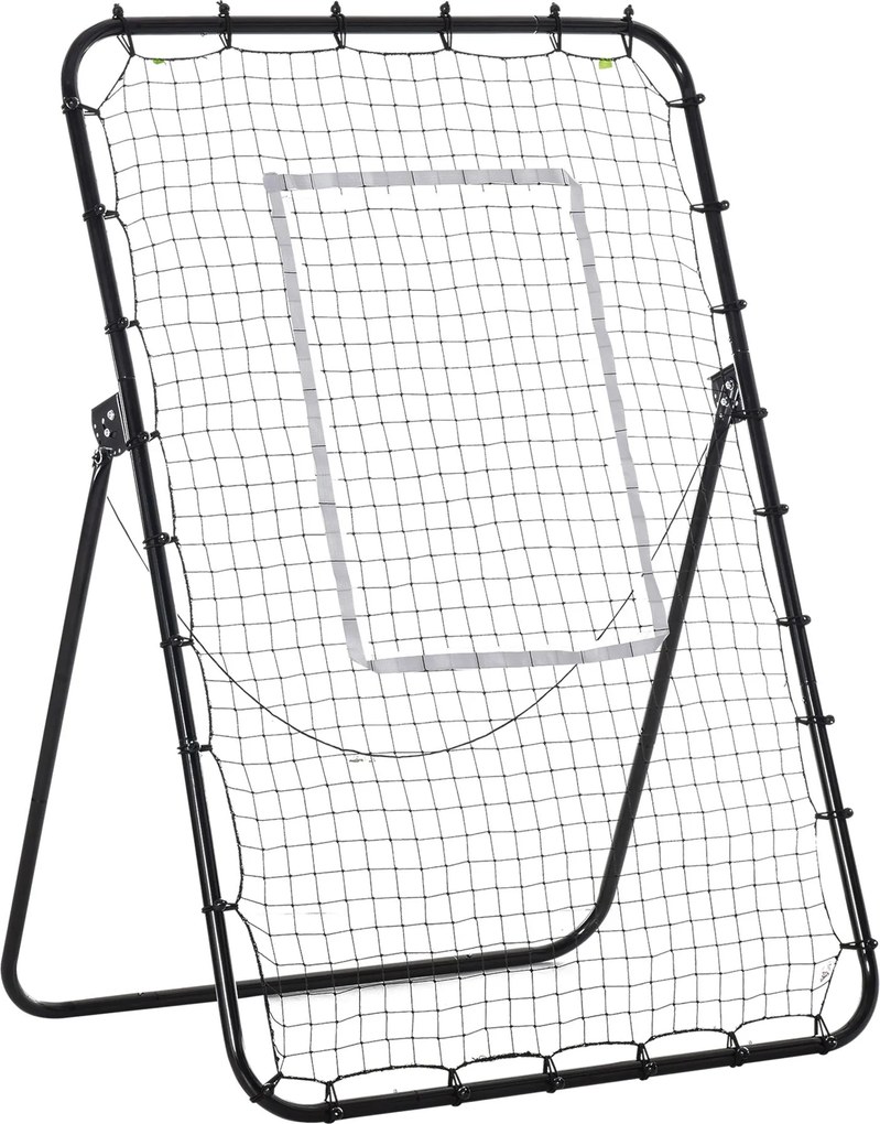 HOMCOM Foci Visszapattanó, Összecsukható Foci Kapu, Visszapattanó Fal 4 Állítható Szinttel, Fém Keret Gyerekeknek és Felnőtteknek 123 x 73 x 178.5 cm,