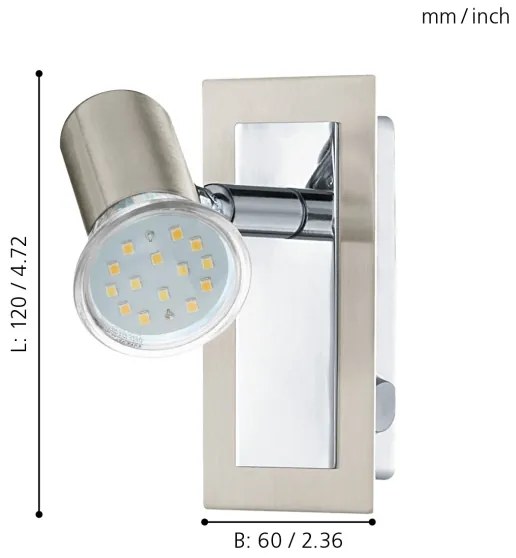 EGLO 90914 - Fali spotlámpa ROTTELO 1xGU10//3W/230V