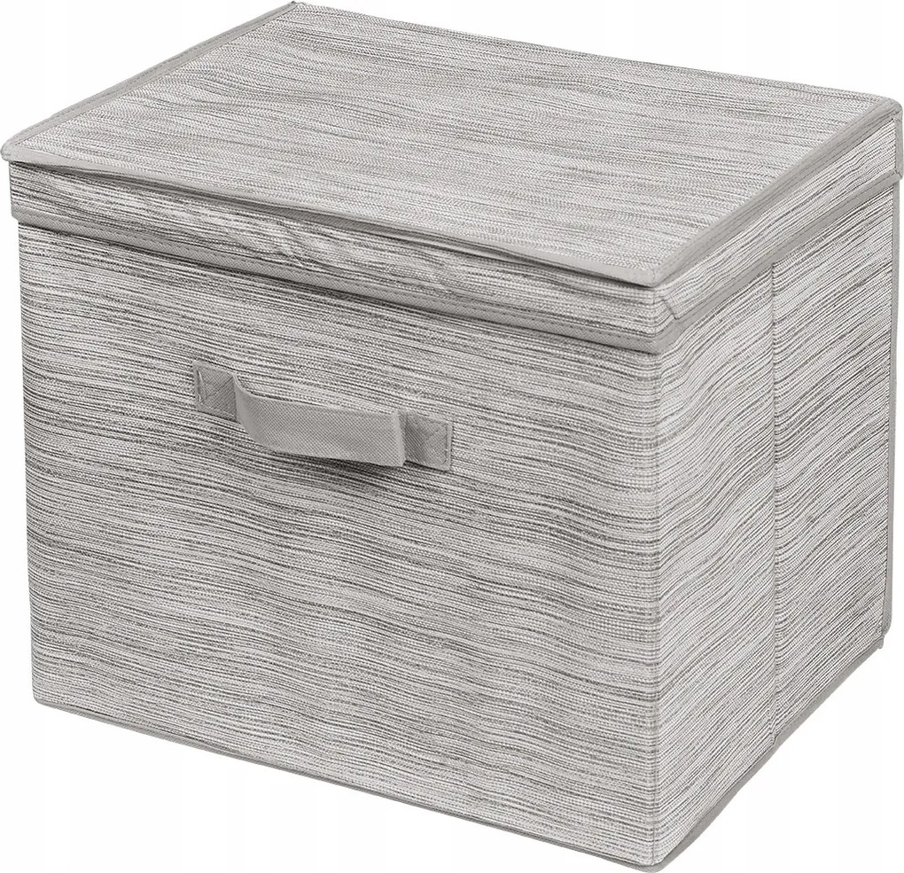 Miami Doboz Fedéllel, Bézs, Nem szőtt, 38x29x16.5 cm, Fogantyú