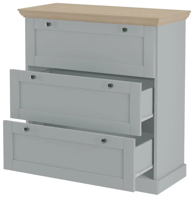 Szürke magas komód 75x80 cm Binz – Støraa