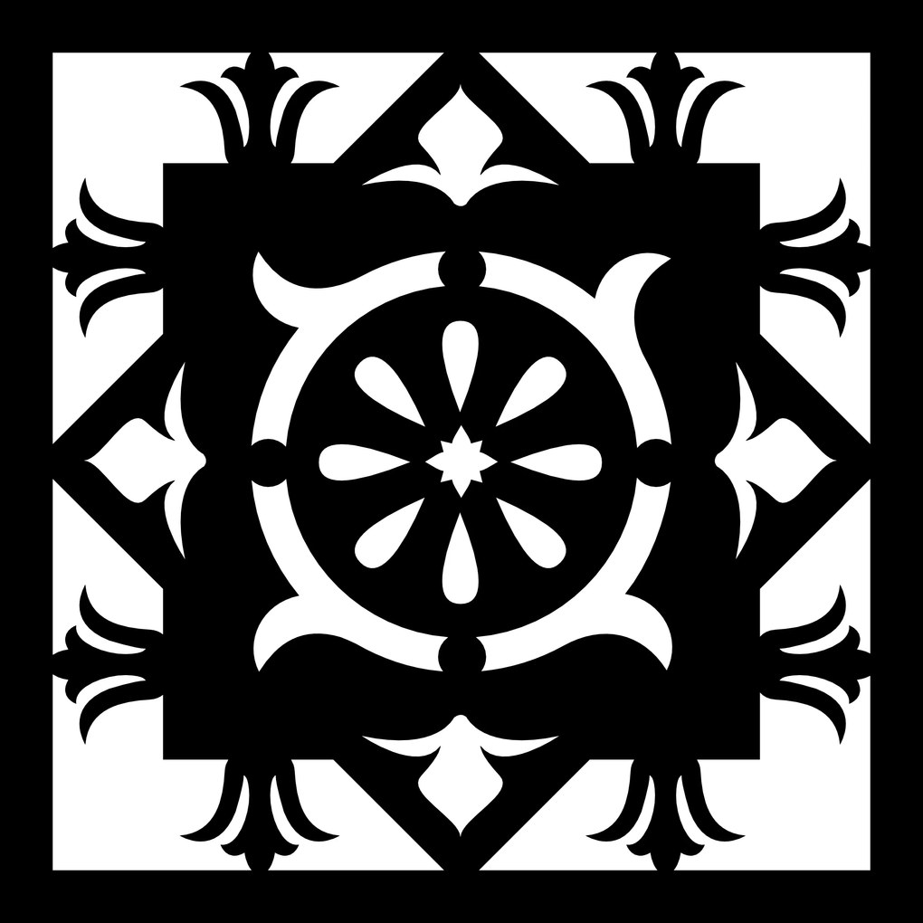 Tányéralátét szett 4 db-os asztali dísz Négyzet alakú minta 2