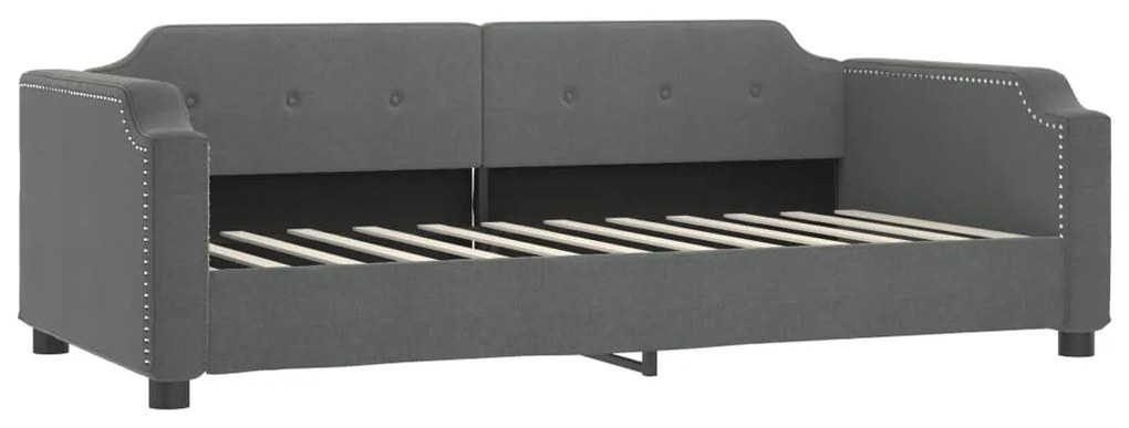 sötétszürke kihúzható szövet heverő 100 x 200 cm