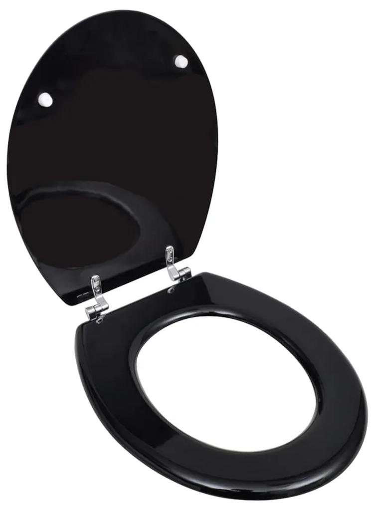 vidaXL egyszerű tervezésű fekete MDF WC-ülőke