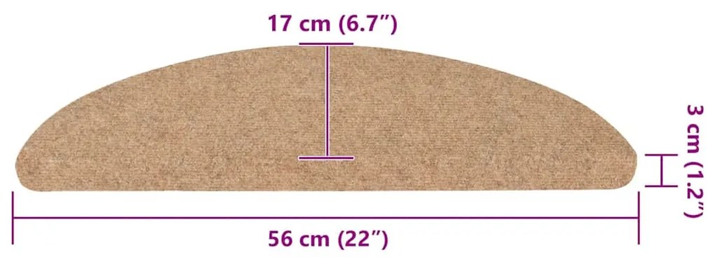 20 db bézs öntapadó lépcsőszőnyeg 56 x 17 x 3 cm