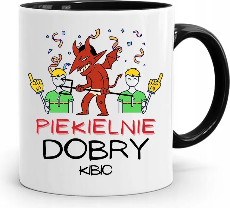 Szurkolóknak Szurkolói Bögre Fekete Ajándék fényképes nyomattal