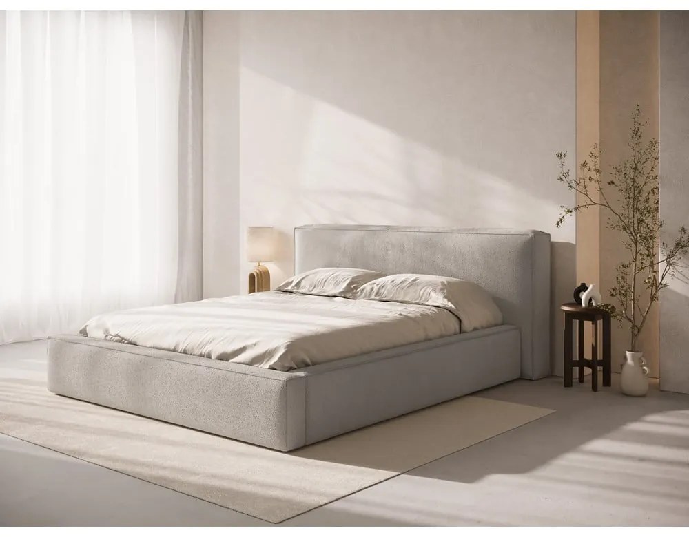 Világosszürke kárpitozott ágytámla 229x100 cm Olivia – Micadoni