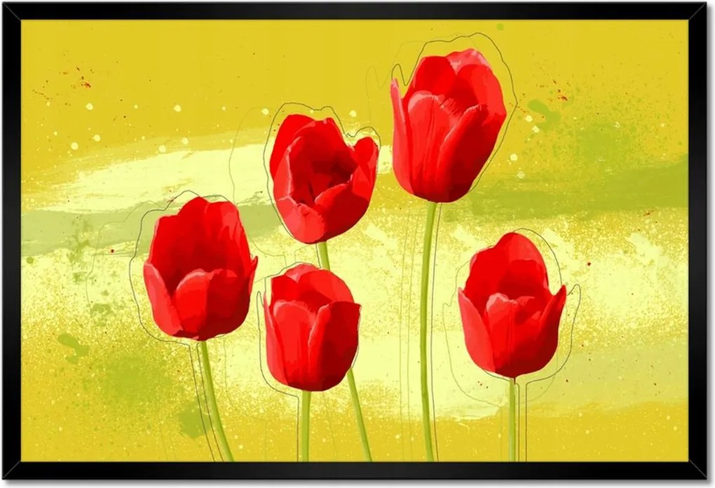 Poszterek keretben 60x40 Pipacsok mézszínű háttérrel