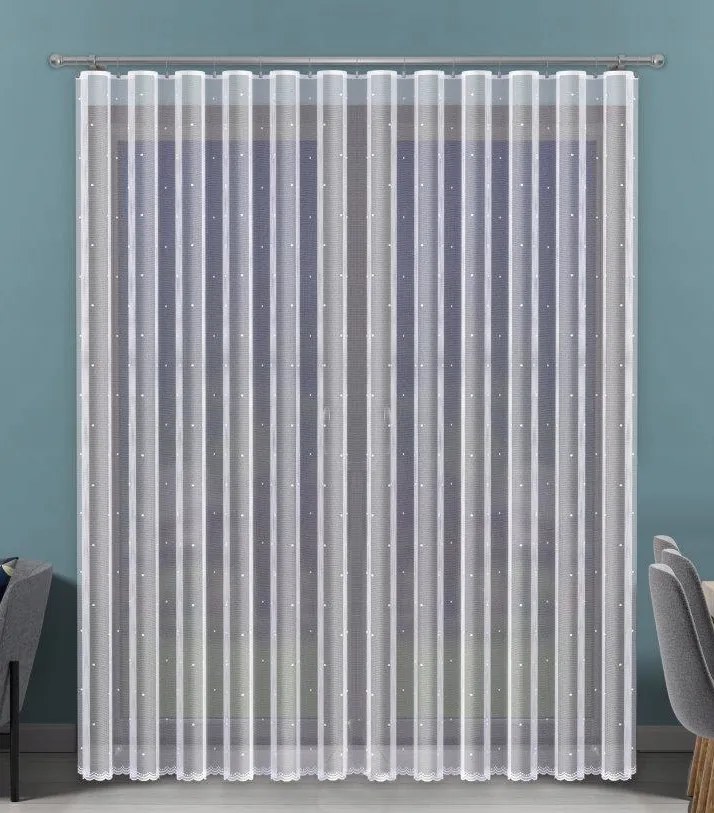 Mg Függöny jacquard Pöttyös 628/094 Fehér 200x250cm készre varrva Bt G