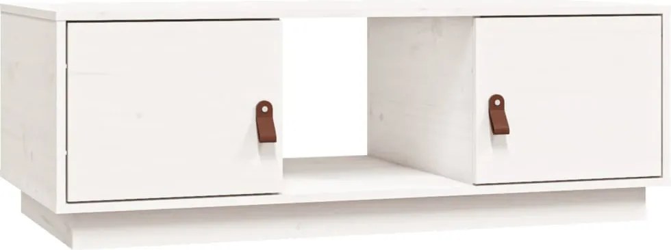 vidaXL fehér tömör fenyőfa dohányzóasztal 100x50x35 cm