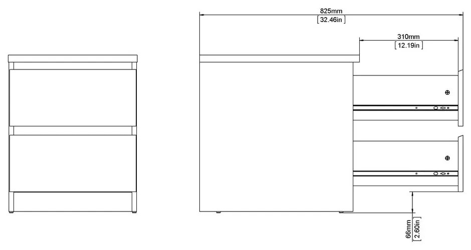 Fehér éjjeliszekrény Naia - Tvilum