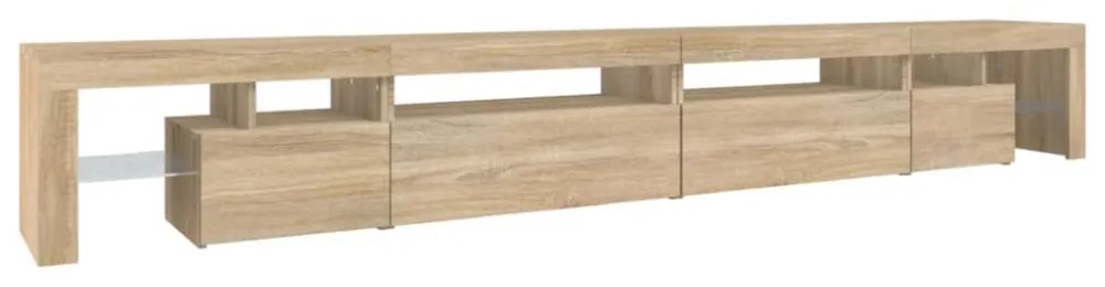 sonoma tölgy színű TV-szekrény LED-lámpákkal 290x36,5x40 cm