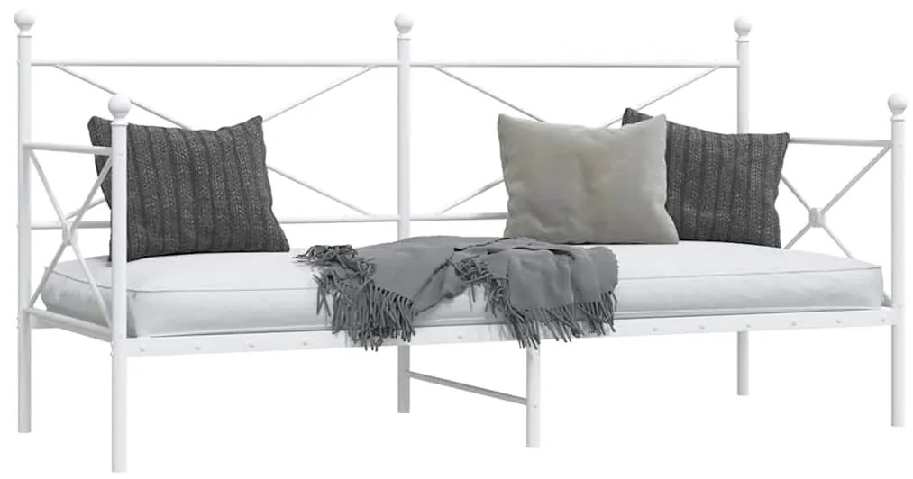 fehér acél kanapéágy matrac nélkül 75 x 190 cm
