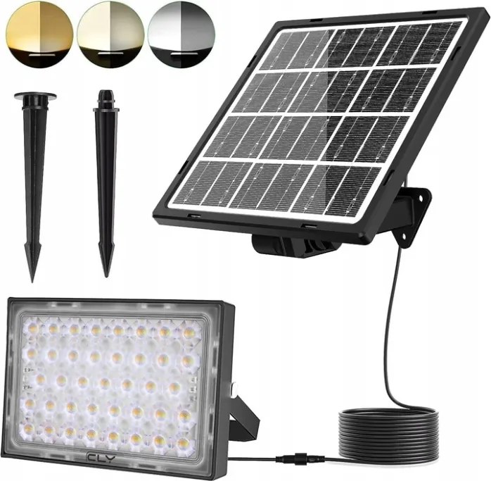 Szolár lámpa Beszúrható Cly Szín Fekete Szolár panel 4W 2700K-6500K Távirányító