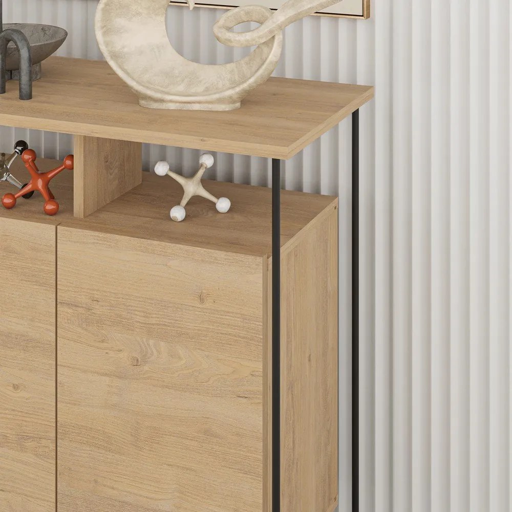 Natúr színű szekrény tölgyfa dekorral 80x80 cm Dilly – Marckeric