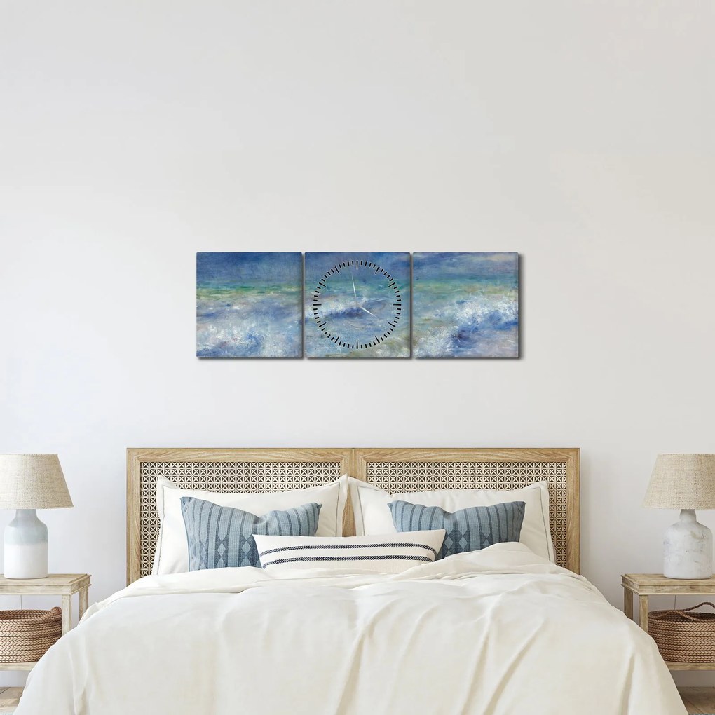 Kép - Pierre-Auguste Renoir, Seascape, reprodukciók (órával) (90x30 cm)