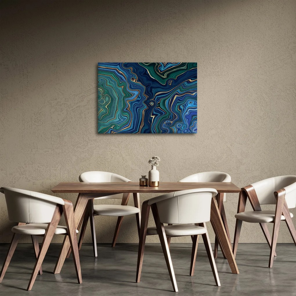 Kép - zöld-kék márvány (70x50 cm)