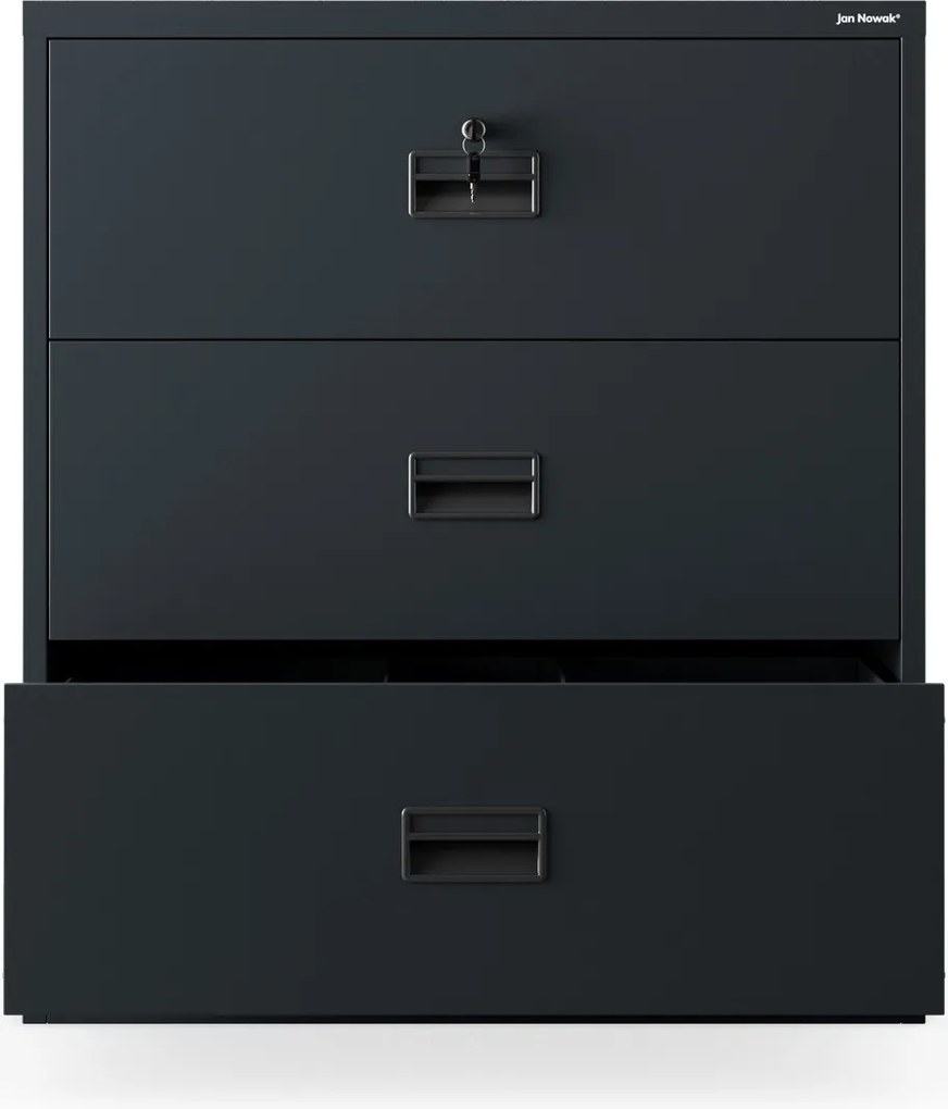 Antracit színű fém irattartó szekrény: SARA XL V3, 900 x 1020 x 600 mm