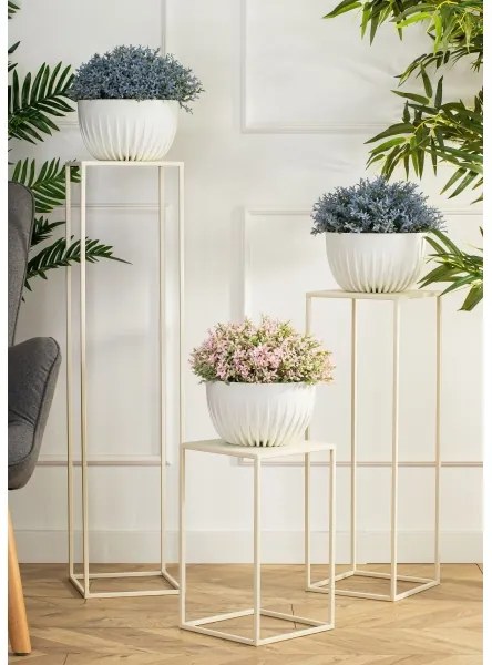 Virágállvány 70x24 cm krémes