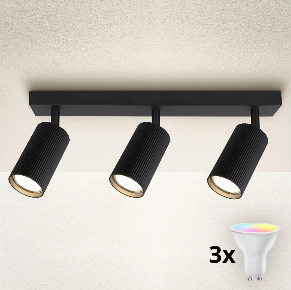 Brilagi - LED RGBW dimmelhető spotlámpa SELE MODERN 3xGU10/6,5W/230V Wi-Fi fekete