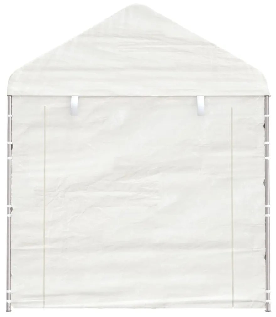 Fehér polietilén pavilon tetővel 8,92 x 2,28 x 2,69 m
