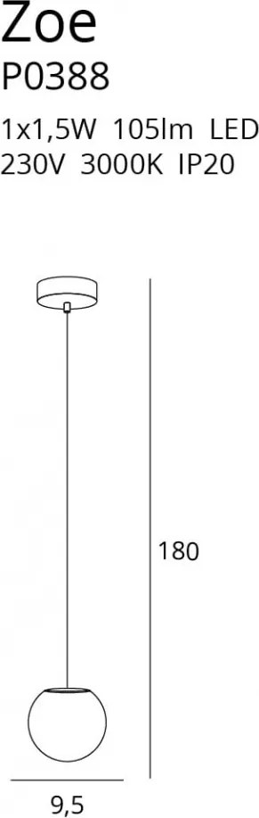 Függeszték Króm ZOE MAXLIGHT P0388
