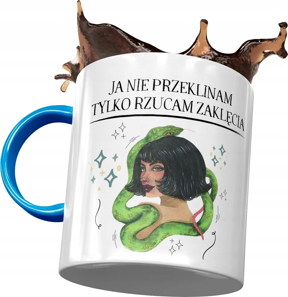 Bögre Kék Vicces Én Nem Átkozom Ajándék Nyomtatott Fotóval