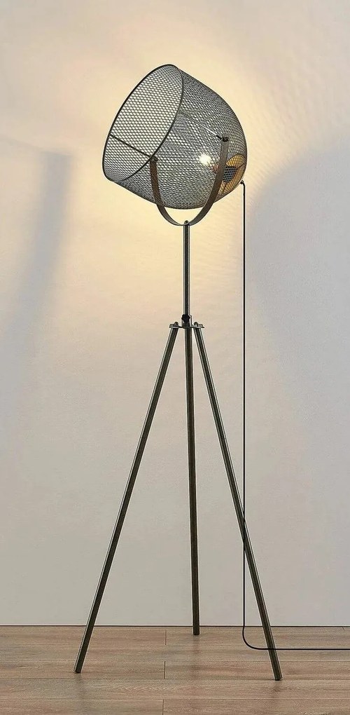 Lindby Monigo álló lámpa vasból és fából