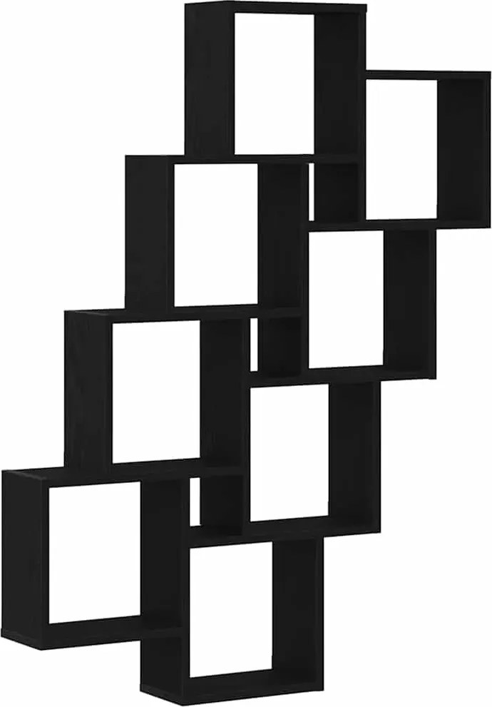 vidaXL Falpolc polcokkal Fekete tölgy 90 x 15 x 119,5 cm Faanyag