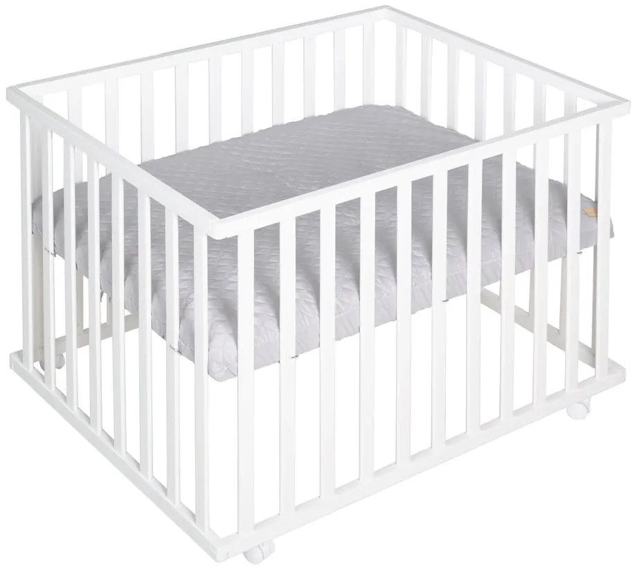 Fehér gurulós járóka 100x75 cm Style – Roba