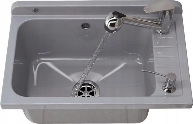 Háztartási Mosogató Kamra Szürke Kihúzható Csaptelep Adagoló Szett Monza