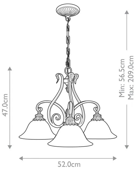 Feiss FE-SONOMAVALLEY3 - Csillár láncon SONOMA VALLEY 3xE27/60W/230V